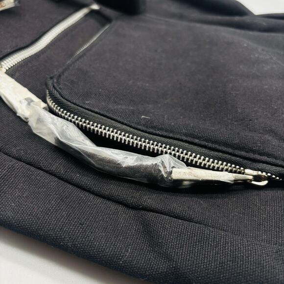 Marc Jacobs Tote Bag Womens Black Canvas Zip Front Pocket Shopper Purse New - Picture 12 of 13